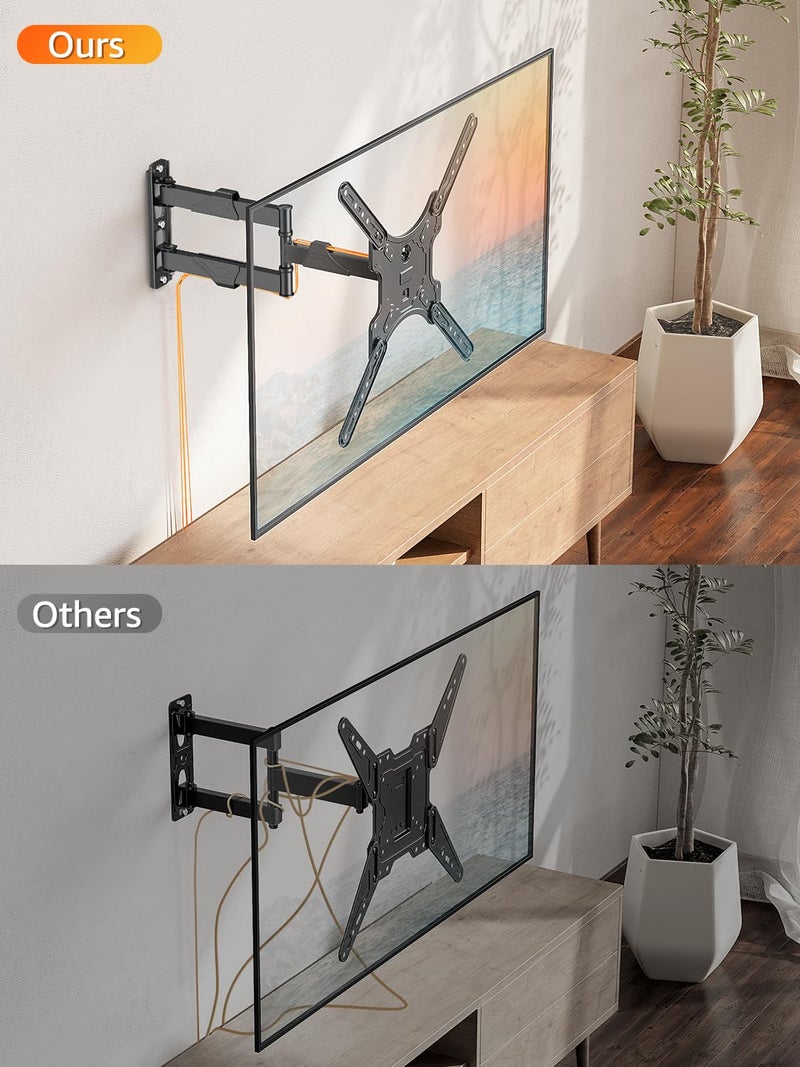ELIVED TV Wall Mount for Most 26-60 Inch TVs, Swivel and Tilt Full Motion TV Mount with Single Stud Perfect Center Design, Wall Mount Bracket Max VESA 400x400mm, Corner Mount Holds up to 77 lbs. - Image 2
